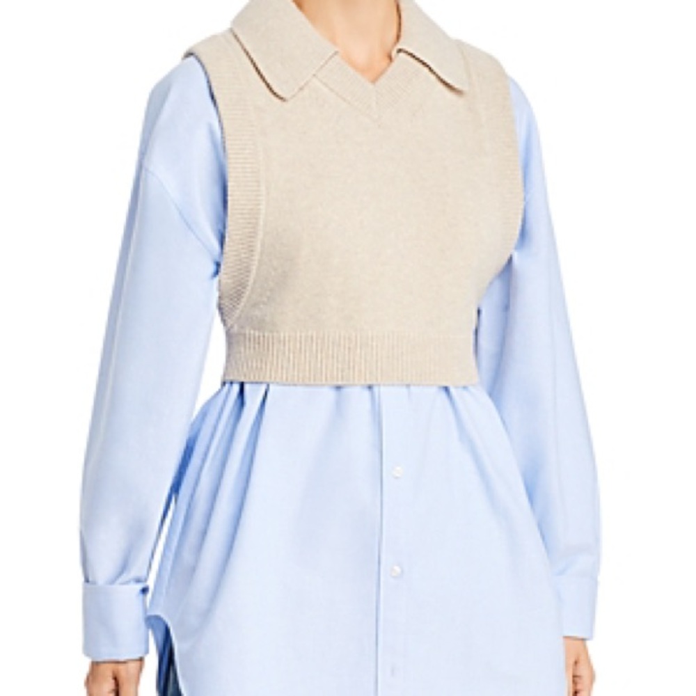 Alexanderwang.t Layered Cotton Shirt And Wool vest